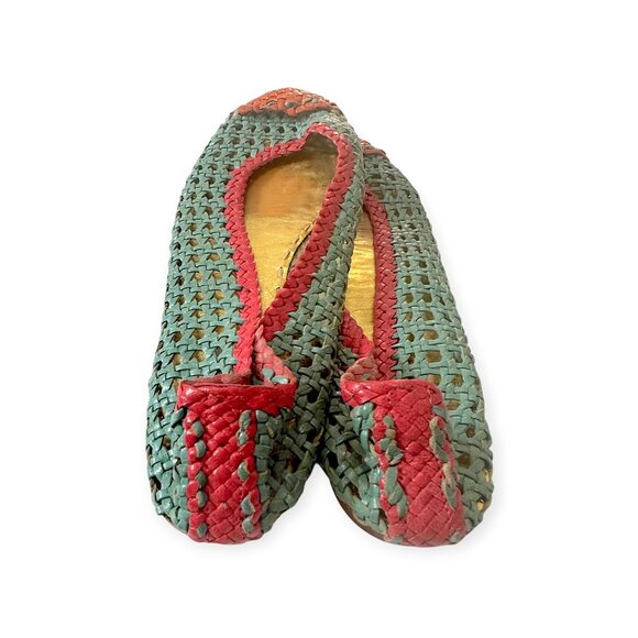 Prada SS2010 Limited Edition Woven Madras Leather Flats – Size 39 – Rare Box Set - Picture 6 of 14